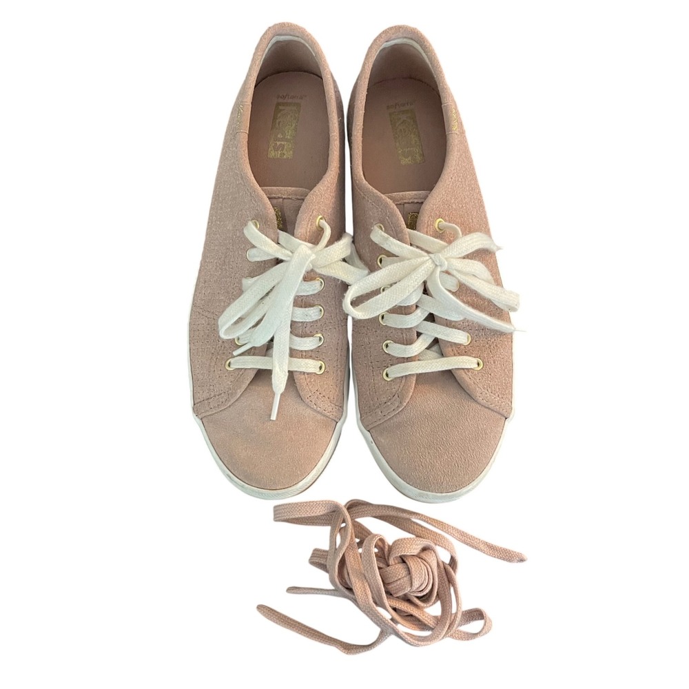 Keds Kickstart Sneakers Womens 8 Pink Suede Coquette Low Top Lace Up‎ WH66759